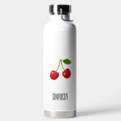 赤いさくらんぼの果実を水瓶に ウォーターボトル (左面)