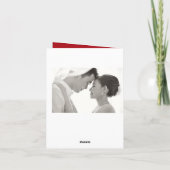 赤いさくらんぼの花とスパイラル2フォトアジア結婚ーズ サンキューカード (裏面)