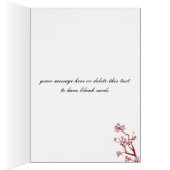 赤いさくらんぼの花のノートカード (内側 (右))