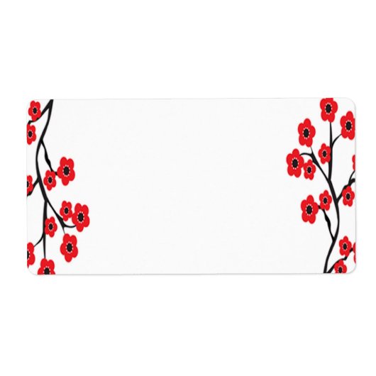 赤いさくらんぼの花のラベル ラベル (正面)