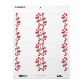 赤いさくらんぼの花のラベル ラベル (フルシート)