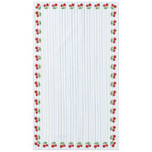 赤いさくらんぼの青ストライプいグラフィックパターン テーブルクロス (正面)