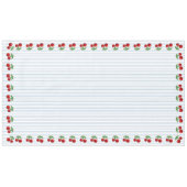 赤いさくらんぼの青ストライプいグラフィックパターン テーブルクロス (正面(横))