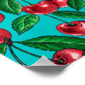 赤いさくらんぼオンターコイズ ポスター (角)