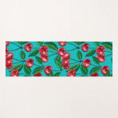 赤いさくらんぼオンターコイズ ヨガマット (正面(横))