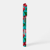 赤いさくらんぼオンターコイズ iPhoneケース (右側面)