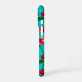 赤いさくらんぼオンターコイズ iPhoneケース (左側面)