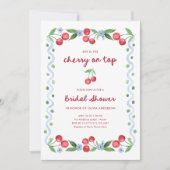 赤いさくらんぼオン | お洒落レトロブライダルシャワー 招待状 (正面)