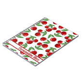 赤いさくらんぼグラフィックパーソナライズされた ノートブック (左側)