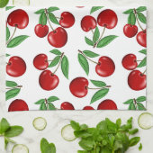 赤いさくらんぼグラフィック全体のパターン キッチンタオル (折り畳み)