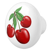 赤いさくらんぼグラフィック全体のパターン セラミックノブ (右)