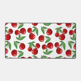 赤いさくらんぼグラフィック全体のパターン デスクマット