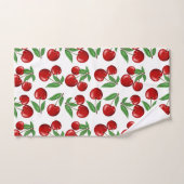 赤いさくらんぼグラフィック全体のパターン バスタオルセット (ハンドタオル)