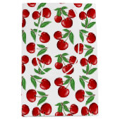 赤いさくらんぼグラフィック全体のパターン ミディアムペーパーバッグ (正面)