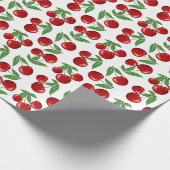 赤いさくらんぼグラフィック全体のパターン ラッピングペーパー (角)