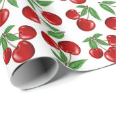 赤いさくらんぼグラフィック全体のパターン ラッピングペーパー (ロールコーナー)