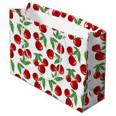 赤いさくらんぼグラフィック全体のパターン ラージペーパーバッグ (裏面アングル)