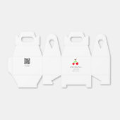 赤いさくらんぼグリーンボウ追加の名前日付ベビーシャワー フェイバーボックス (折り畳みなし)