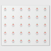 赤いさくらんぼグリーンボウ追加の名前日付ベビーシャワー ラッピングペーパー (フラット)