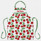 赤いさくらんぼパターパーソナライズされたン エプロン (正面)