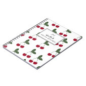 赤いさくらんぼパターパーソナライズされたン ノートブック (左側)