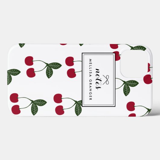 赤いさくらんぼパターパーソナライズされたンiPadケース Case-Mate iPhoneケース (裏面 (横))