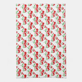 赤いさくらんぼパターンのアクセサリー – さくらんぼby LeahG キッチンタオル (縦)