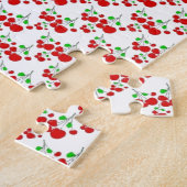 赤いさくらんぼパターンのアクセサリー – さくらんぼby LeahG ジグソーパズル (側面)