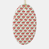 赤いさくらんぼパターンのアクセサリー – さくらんぼby LeahG セラミックオーナメント (右)