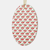 赤いさくらんぼパターンのアクセサリー – さくらんぼby LeahG セラミックオーナメント (左)