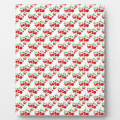 赤いさくらんぼパターンのアクセサリー – さくらんぼby LeahG フォトプラーク (正面)