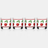 赤いさくらんぼパターン ウイスキーグラス (裏面)