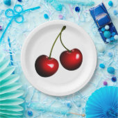 赤いさくらんぼパーティー紙プレート – カスタマイズ可能 ペーパープレート (パーティー)