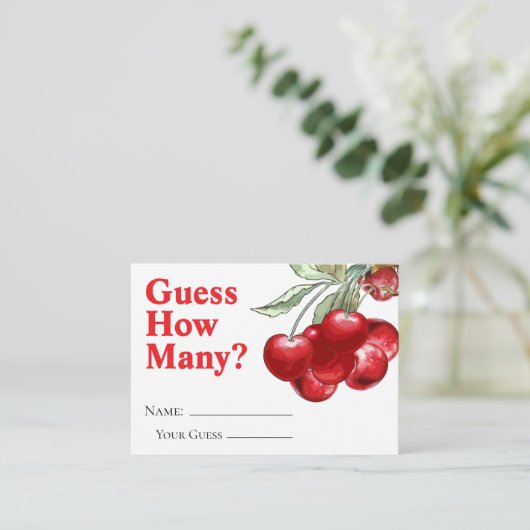 赤いさくらんぼ上の推測ゲームのカードの数 エンクロージャーカード (スタンド正面)