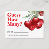 赤いさくらんぼ上の推測ゲームのカードの数 エンクロージャーカード (正面)