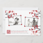 赤いさくらんぼ中国のの花と幸せ写真 セーブザデート (裏面)