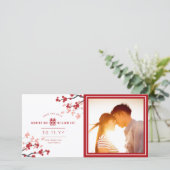 赤いさくらんぼ中国のの花と幸せ写真 セーブザデート (スタンド正面)