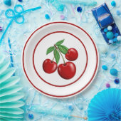 赤いさくらんぼ紙プレート ペーパープレート (パーティー)
