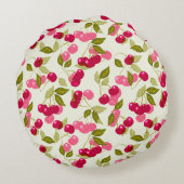 赤いさくらんぼ装飾用クッション ラウンドクッション (裏面)