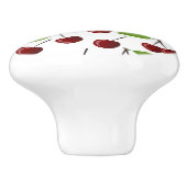 赤いさくらんぼ、さくらんぼのパターン離れ、果実 セラミックノブ (側面)