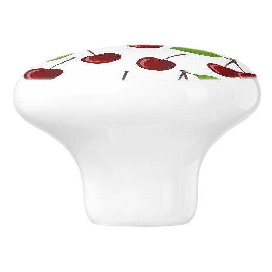 赤いさくらんぼ、さくらんぼのパターン離れ、果実 セラミックノブ (側面)