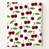 赤いさくらんぼ、さくらんぼのパターン離れ、果実 ノートブック (裏面)