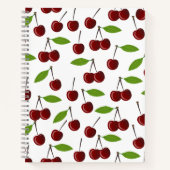 赤いさくらんぼ、さくらんぼのパターン離れ、果実 ノートブック (正面)
