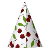 赤いさくらんぼ、さくらんぼのパターン離れ、果実 パーティーハット (裏面)