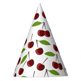赤いさくらんぼ、さくらんぼのパターン離れ、果実 パーティーハット
