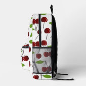 赤いさくらんぼ、さくらんぼのパターン離れ、果実 プリントバックパック (右)