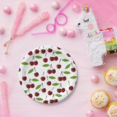 赤いさくらんぼ、さくらんぼのパターン離れ、果実 ペーパープレート (パーティー)