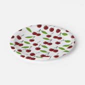 赤いさくらんぼ、さくらんぼのパターン離れ、果実 ペーパープレート (アングル)