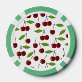 赤いさくらんぼ、さくらんぼのパターン離れ、果実 ポーカーチップ (裏面)