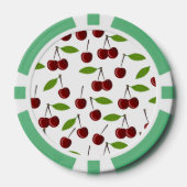 赤いさくらんぼ、さくらんぼのパターン離れ、果実 ポーカーチップ (正面)